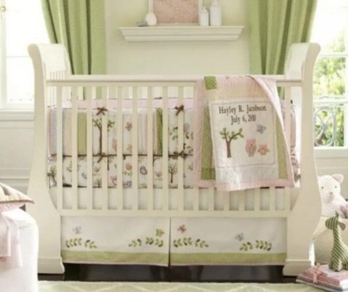 Pottery Barn Kids Hayley Owl Birds Floral Baby Toddler Crib Quilt Coverlet - 第 2/21 張圖片
