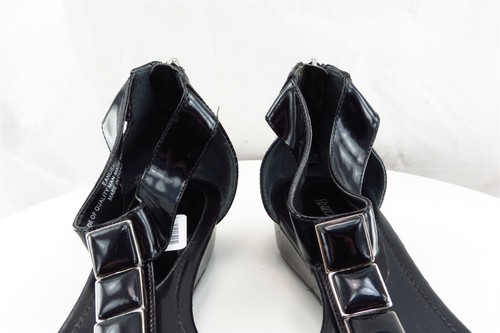 Enzo Angiolini Sz 6 M Black Gladiator Patent Leather Women Sandals Eanusa - Picture 3 of 7