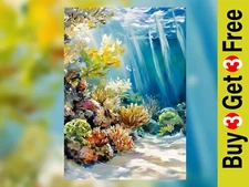 Vibrant Coral Reef 5"x7" Print on Matte Paper | Underwater Paradise Painting