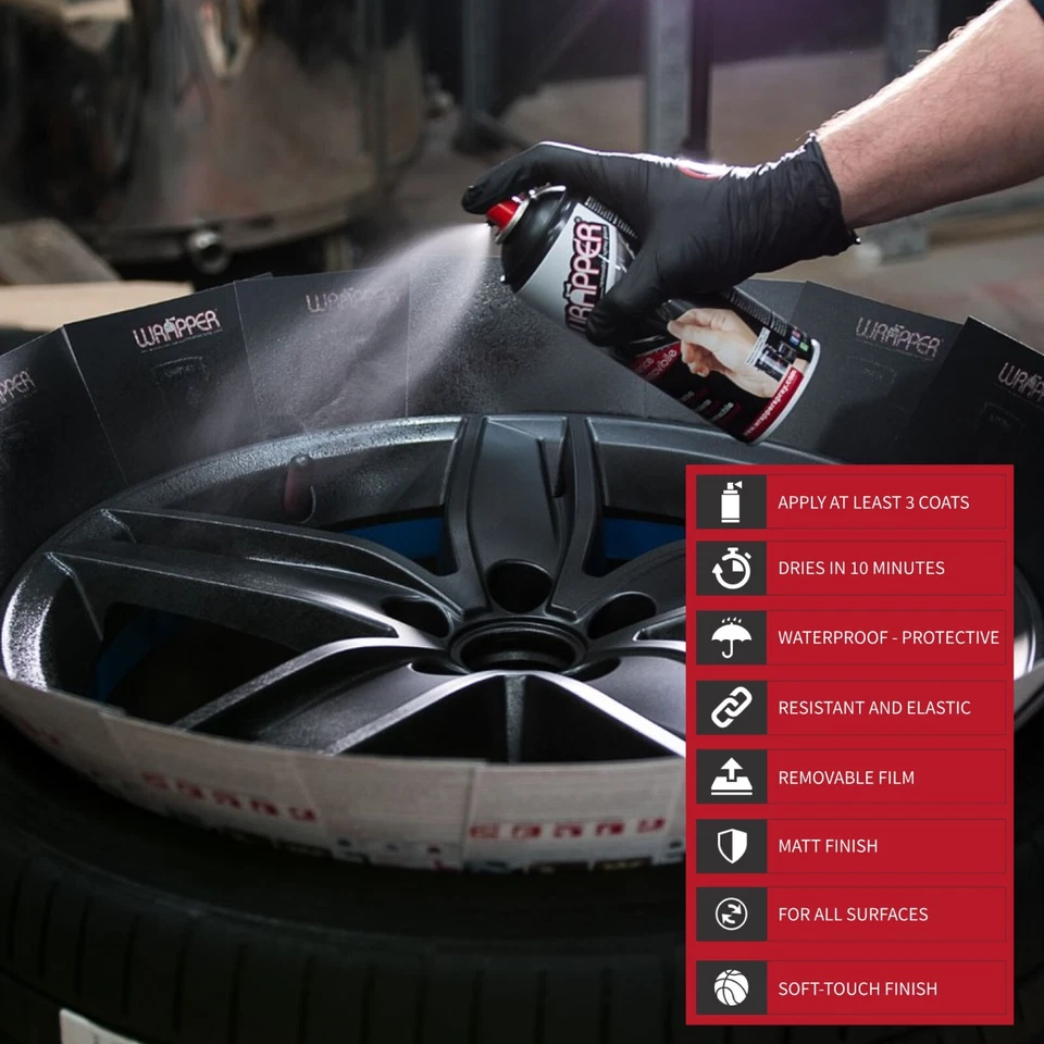 Wrapper Spray Vernice Removibile Nero Opaco Tinta RAL 9005 - Image 3 of 4