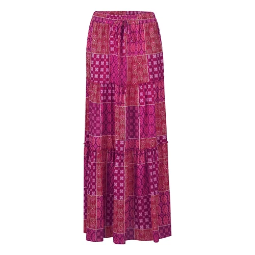 Bohemian Rock Patchwork Langrock Boho Ethno Print Maxi Retro A-Linie Plissee - Bild 10 von 40