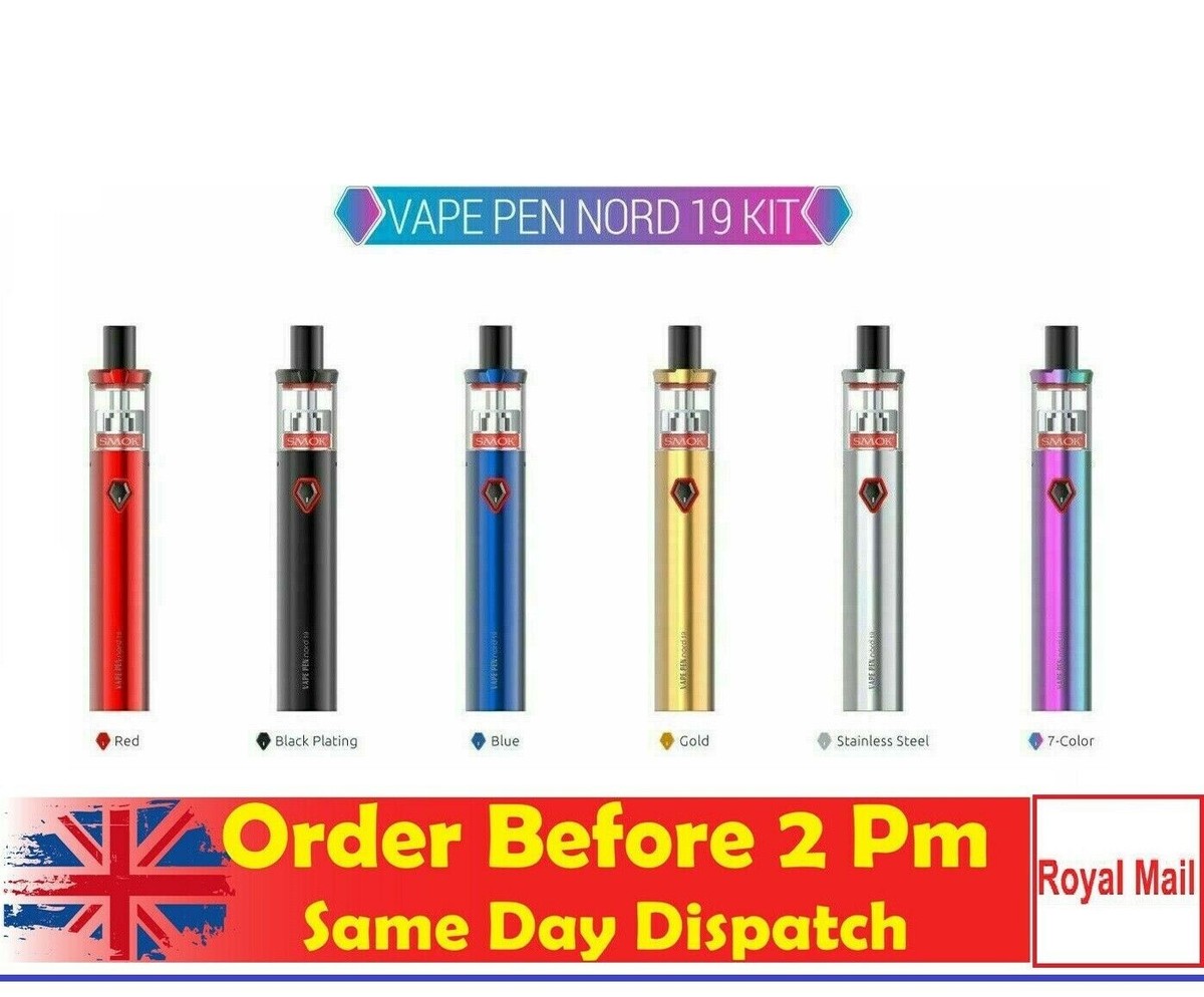 Smok Vape Pen Nord-19 Kit -2ml 1300mAh Battery OR Pack of Nord Replacement  Coils
