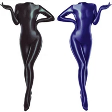 Ultra Shiny Zentai Bodysuit Zip Jumpsuit Catsuit Cosplay Footed Unitard Costume