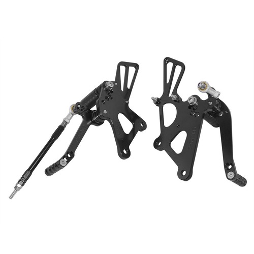 Black Adjustable Rearset Footrests For HONDA CBR250R 11-15 CBR300R CB300F 15-22 - Picture 7 of 8