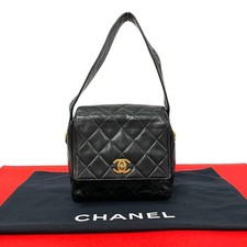 Chanel Matelasse Lambskin 2Way Bag Women Black One Size