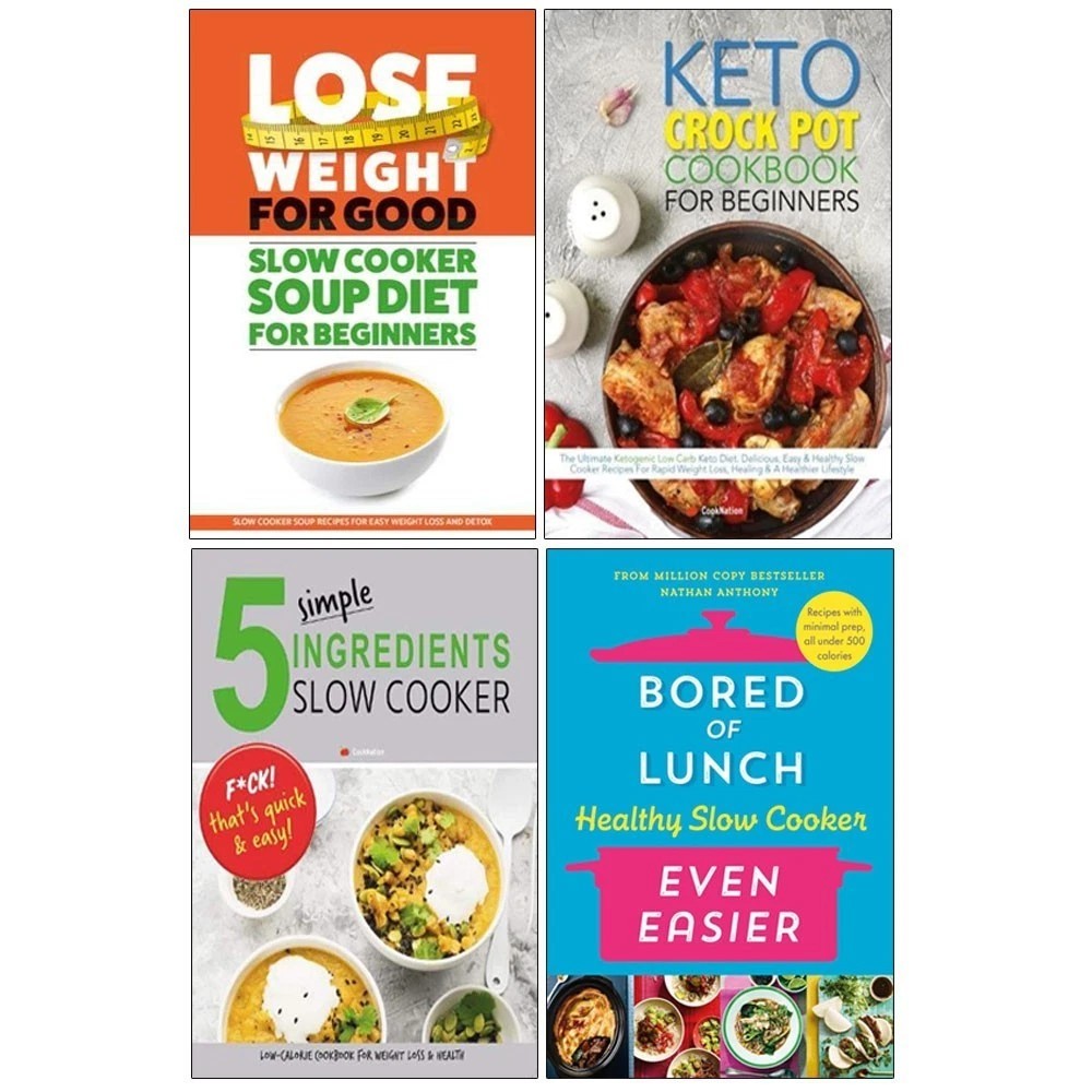 Bored of Lunch ,5 Simple Ingredients,Lose Weight,Keto Crock Pot 4 Books Set