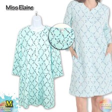 NWOT Miss Elaine Women's M Quilted Floral Long-Sleeve Robe 351424 Green 86