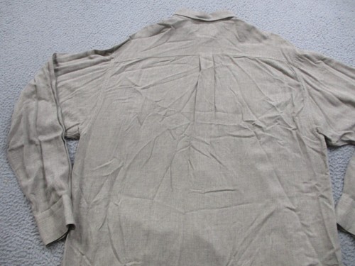 Gitman Bros Shirt Mens Large Brown Button Up Long Sleeve 100% Rayon Lightweight - Picture 9 of 16