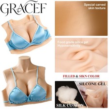 Realistic Fake Boobs For Crossdresser C-G Cup Silicone Breast Forms Breast Plate
