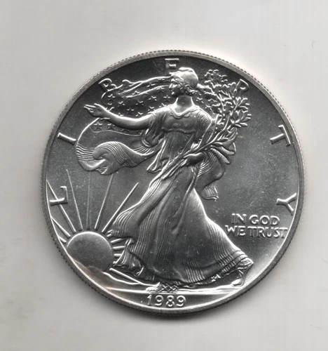 1989 WALKING LIBERTY AMERICAN EAGLE .999 FINE SILVER DOLLAR COIN 1oz. $1 USA
