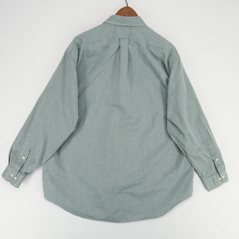 Camisa Ralph Lauren Yarmouth Abotonada Para Hombre 17 34/35 Verde Salvia Manga Larga Foto 3 de 4