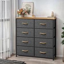 Uforic 8 Drawers Dresser with Easy Pull Fabric Storage Dressers 