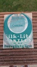 Vintage (1930s) Coleman Silk-Lite Mantles No. 21A w/Original Wax Paper Package.