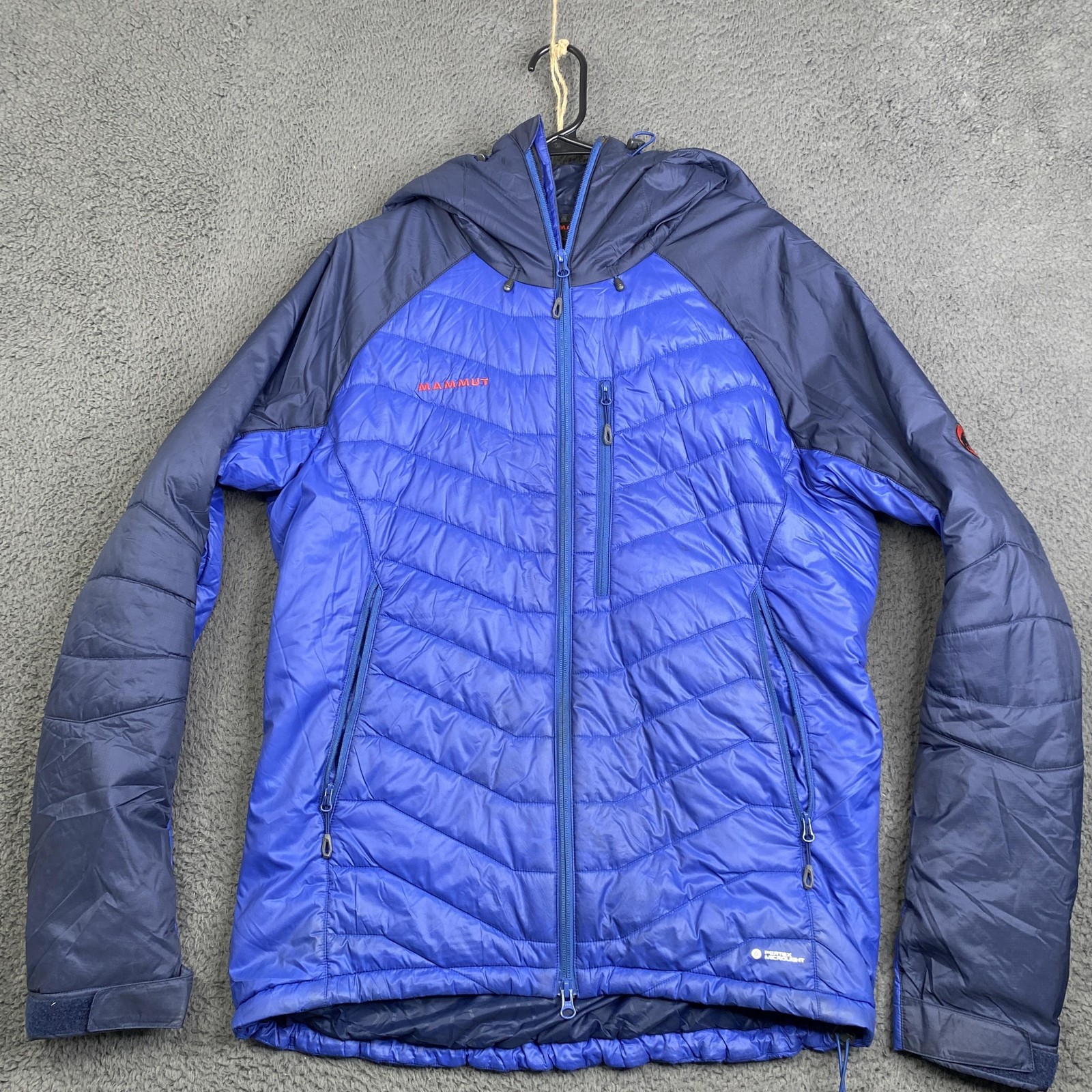 Chaqueta Mammut Para Hombre XL Azul Marino Con Capucha Aislada Pertex Microlight 1010-21880
