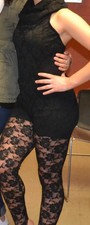 Black lace, contemporary dance costume, adult medium