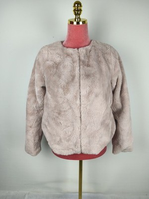 Jacke H&M Divided Fake Fur Gr. S 36 altrosa rosa Winterjacke Kunstfell Kunstpelz