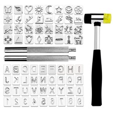 71 PCS Leather Stamping Tools, with 68 PCS Letters, Numbers and Patterns, 2 P...