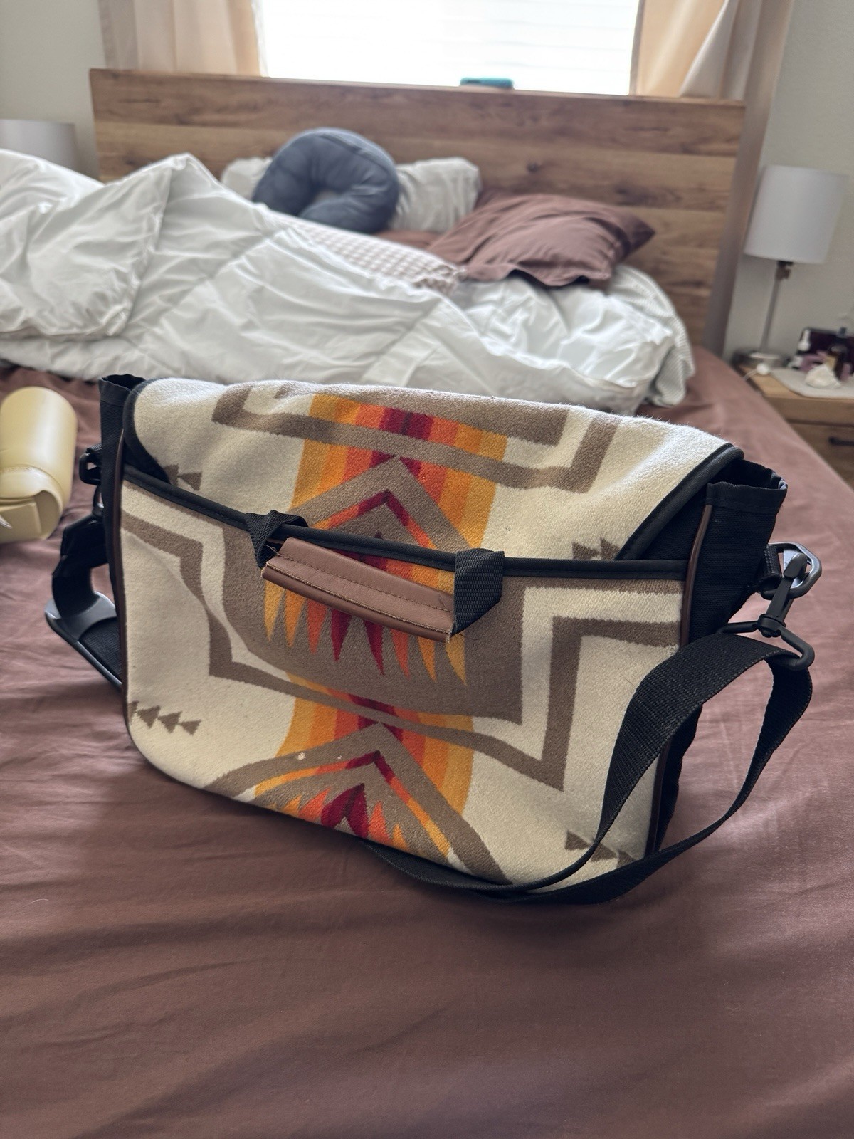 Pendleton Bag W/Shoulder Strap Brown Leather 82%W… - image 1