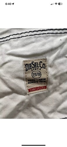 NWT Diesel Boys Kids CREAM w BLUE STITCH PICEY SHORTS BOTTOMS Sz 12 - Picture 3 of 7