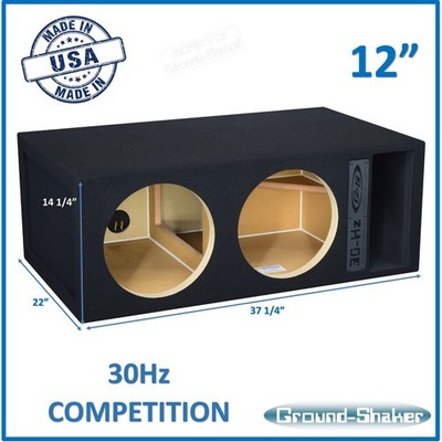 Ground Shaker Dual 12'' Reinforce Ported Vented Sub Box Subwoofer Enclosure