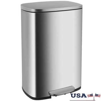 Quiet Close Trash Can Touchless Lid Removable Bucket Home Kitchen Bathroom New