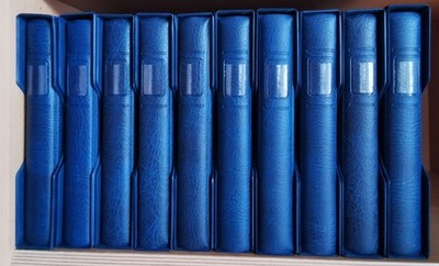 10x Linder Ringbinder Set: Ringbinder REGULAR 1104 mit Schutzkassette 814, blau
