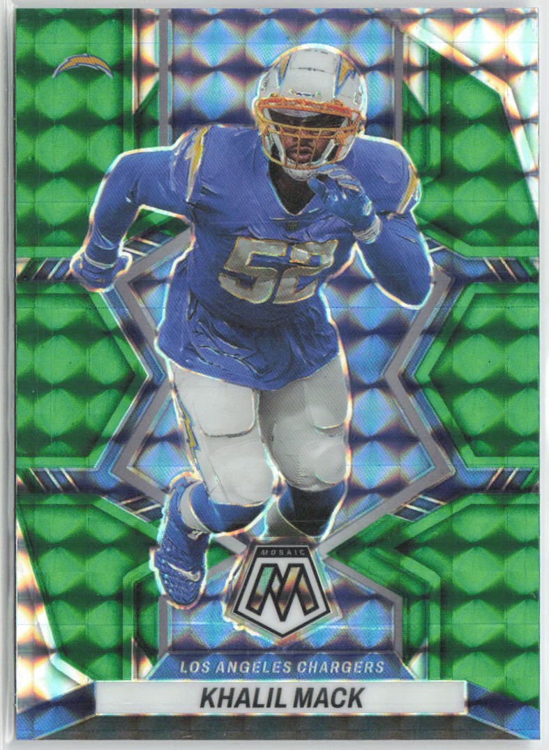 2022 Panini Mosaic Khalil Mack Mosaic Green Los Angeles Chargers