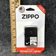 NEW Zippo Windproof Lighter Black Matte Contains Pipe Insert Lifetime Guarantee