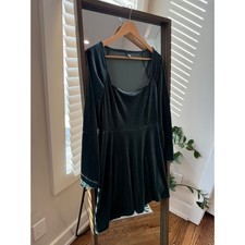 Old Navy Velvet Square Neck Long Sleeve  Mini Dress Green Size M Holiday NYE