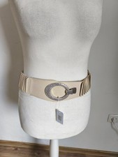 Great stretch belt magic belt wonder belt stretchy belt beige rhinestones New