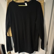 H&M men Black Cotton Knit Long Sleeve Crew Ne...