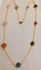 Glorreiche Halbedelstein/Imitat Stein leichte Kette Halskette