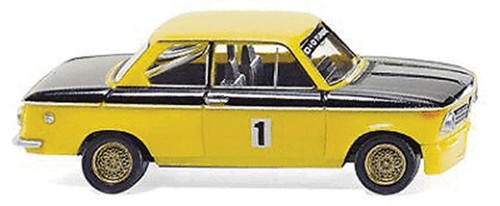 Wiking HO 1968 BMW 2002 sedán versión carreras montado #1 (amarillo, negro) 18302 | Zustand: New
