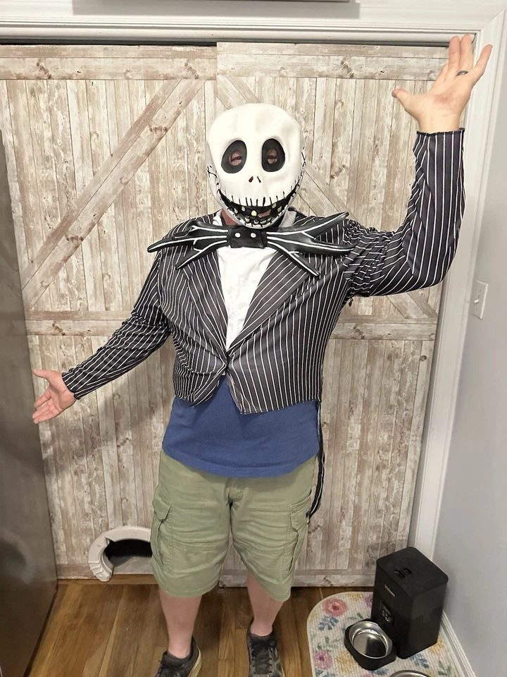 Disney Adult L XL Jack Skellington Halloween Costume Nightmare Before Christmas - Image 2 of 4