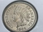 1864 Indian Head Cent Penny Copper-Nickel Choice AU, Civil War Era