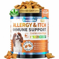 Dog Allergy Chews, 500 Chew dogitch is Human Grade Skin Relief  Immune Suppo...