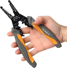 MulWark 3 in 1 Automatic Self Adjusting Wire Stripper/Cutter/Crimper, 8 Black 