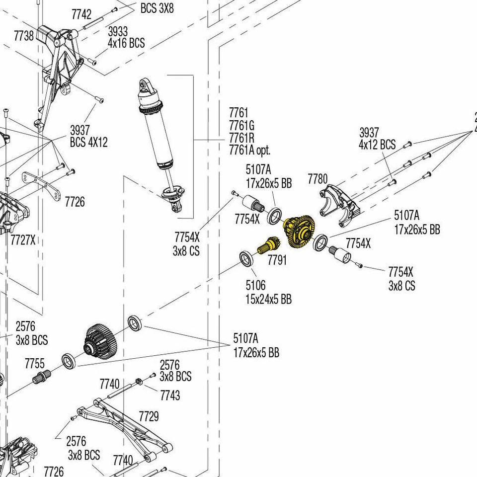 Rear Hard Steel Differential Ring Pinion Gear Für 1/5 TRAXXAS X-MAXX RC Teile DE - Bild 3 von 4
