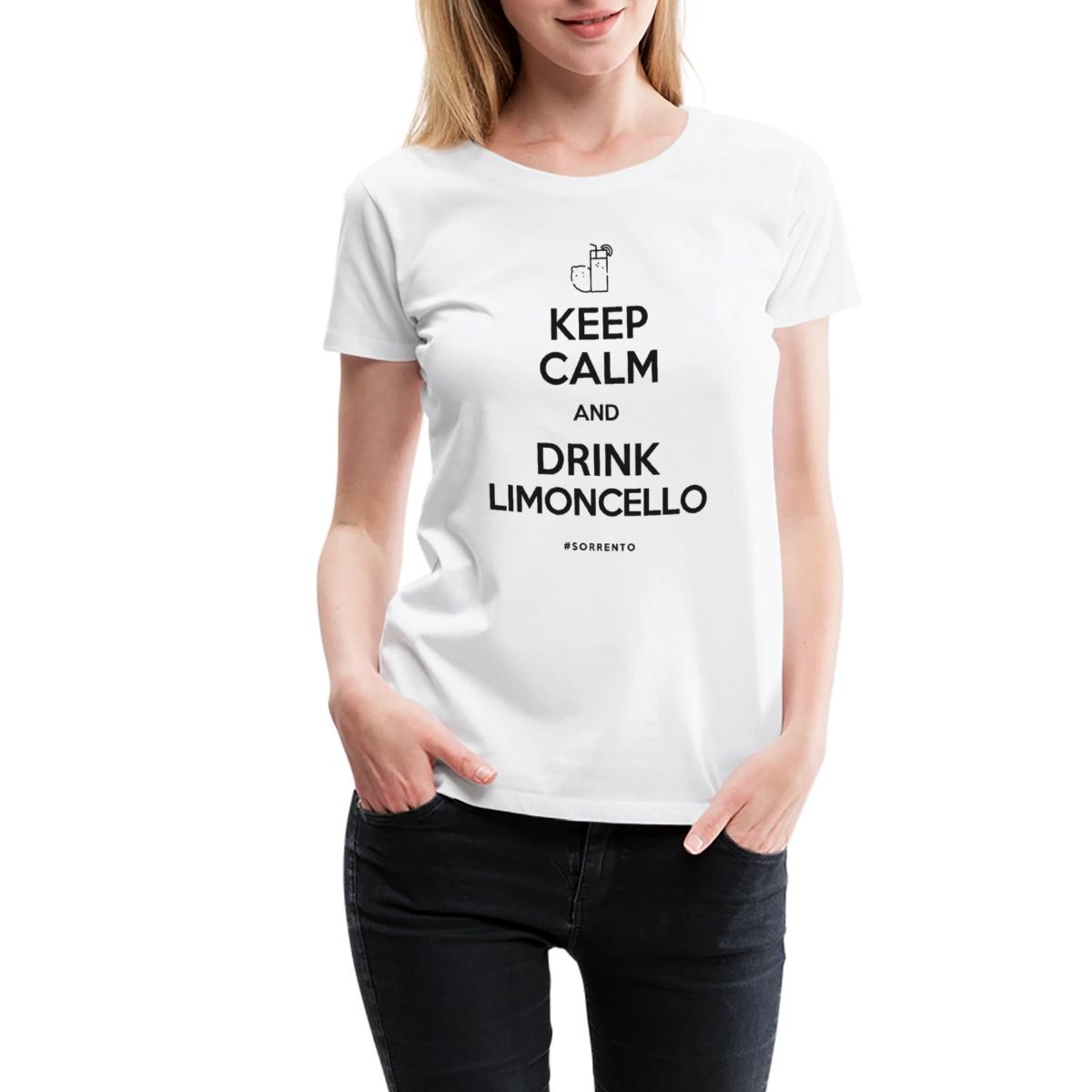 ALTRA Keep Calm And Drink Limoncello T shirt biologica premium da donna divertente al limone