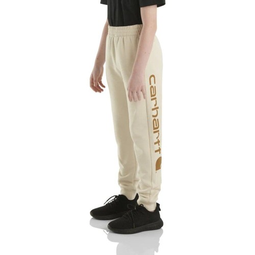Carhartt Boys Youth Kids Logo Fleece Sweatpants Joggers in Malt Size Medium NWT