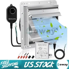 Shutter Exhaust Fan, Aluminum Wall Mounted, with Speed Controller, Thermostat