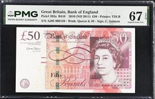 Great Britain 50 Pounds 2010 ND 2011 P 393 a Superb Gem UNC PMG 67 EPQ