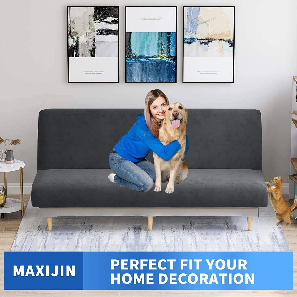   Funda Colchón Terciopelo Funda Colchón Elástica Tamaño Completo Gruesa, Suave y Sin Brazos Foto 2 de 4