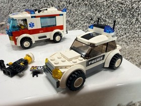 LEGO City Ambulance (7890) and Police Car Set with Minifigures and Accessories
