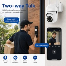 2/4PCS 5MP WiFi Security Cameras Indoor Outdoor PTZ Two-Way Audio Night Vision