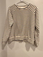 J crew Medium Ivory And navy Stripe Sweater