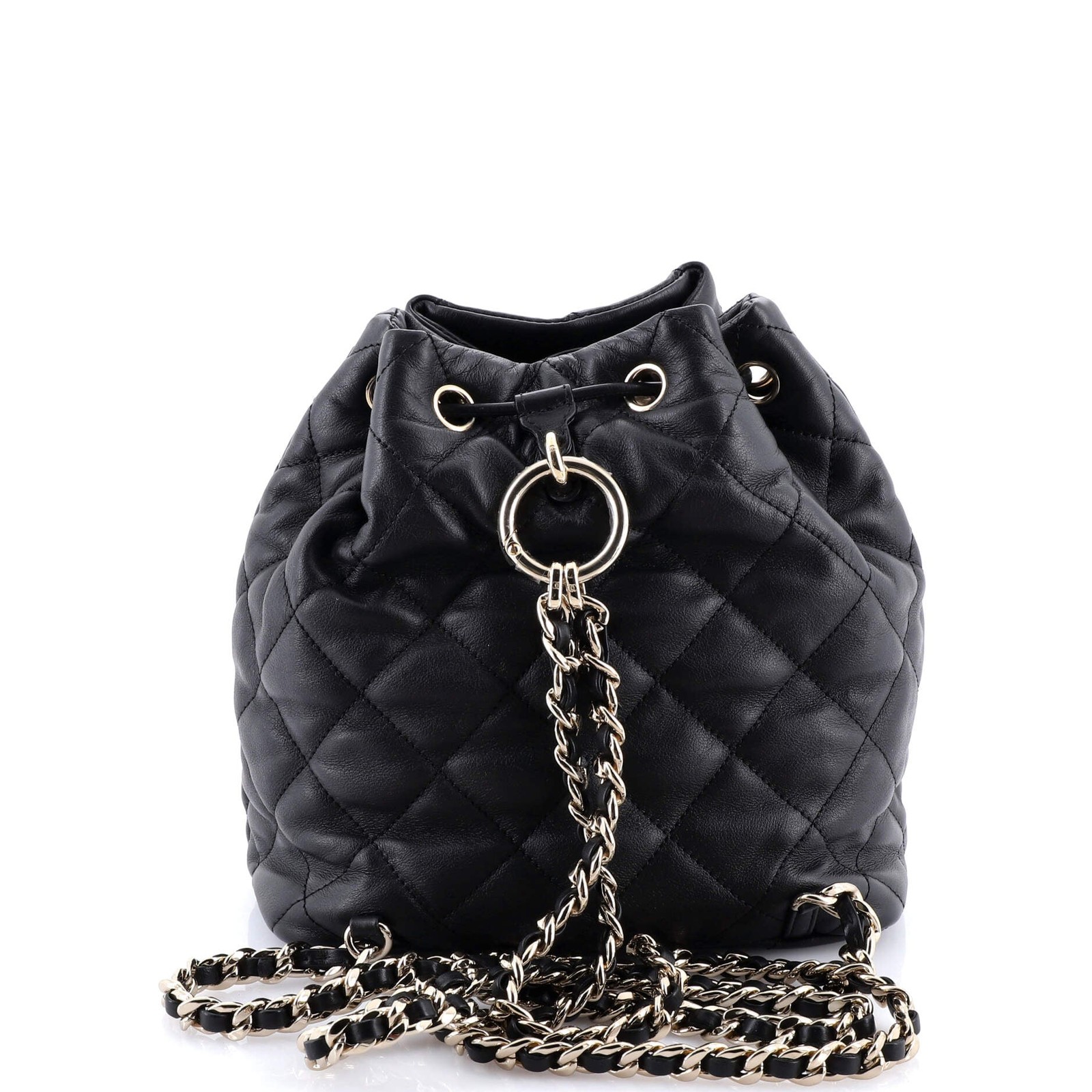 Chanel Double Pocket Drawstring Backpack Quilted … - image 3