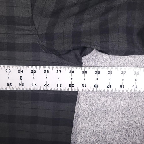 Poncho Shirt Mens 2XL Gray Black Plaid Long Sleeve Button Up Magnetic Pockets - Picture 6 of 11