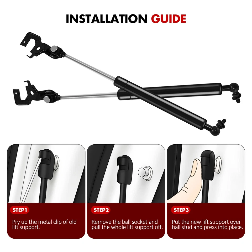 1 par de soportes de elevación del capó delantero puntales de gas amortiguadores hélice para Lexus ES300 1992-1996 Foto 4 de 4