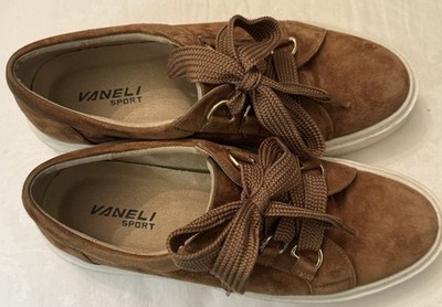 Vaneli Yevka Cuoio Suede Sneaker Platform Womens 9.5 N Chocolate Comfortable